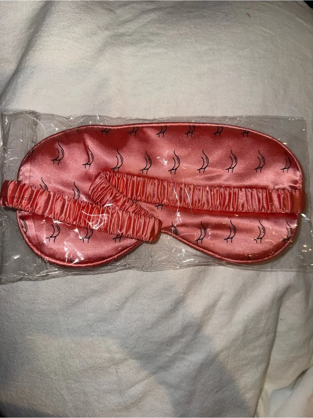 Booty Sleep Satin Sleep Mask in Coral Pink